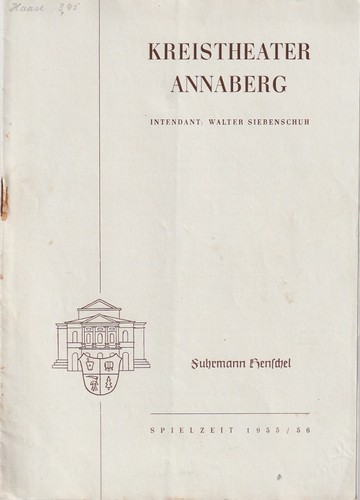 Programmheft gerhart hauptmann - gerhart,