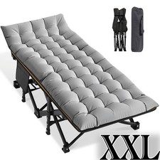 SLSY XXL Klappbares Campingbett mit Matratze 198x81x46cm Geeignet fürGarten Büro