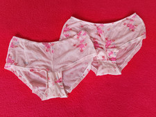 2 Damen Panties Slip Hipster Gr.38 rosa mit Blümchen transparent