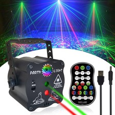 RGB Laser Projektor Bühnenlicht USB Disco Lichteffekt Partylicht Sprachgesteuert