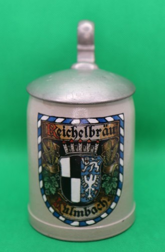 Bierkrug mit zinndeckel - bierkrug,