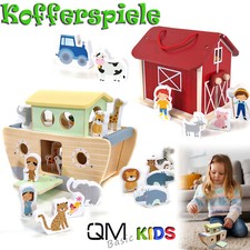 Holzspielzeug Set | HOLZ Bauernhof klappbar + Arche Noah Spielzeug Tiere Figuren