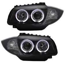 Scheinwerfer Angel Eyes für BMW 1er E81 E82 E87 E88 Bj. 04-11 Schwarz