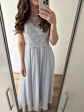 Abendkleid Laona 38 M Chiffon Ziersteine blau hellblau lavender Hochzeit Kleid