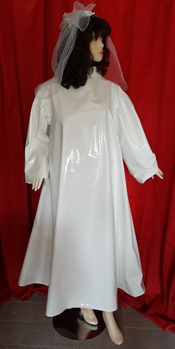 Lackkleid weiß crossdesser - weiß,
