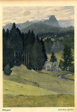 Gebirgstal ( Rudolf Sieck München ) Historischer Kunstdruck 1907