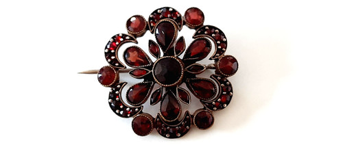 Jugendstil brosche granat - jugendstil, °