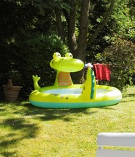 Pool Planschbecken Allikator mit Brause für Kinder Outdoor Garten 198x160x91 cm