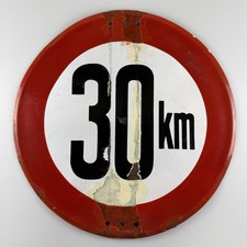 Altes Emaille Schild 30 Km