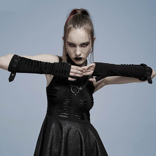 Punk rave handschuhe black - punk,