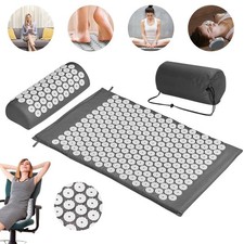 Akupressurmatte + Akupressurkissen Massagematte Nagelmatte Blumenfeldmatte Set