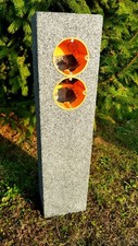 DOPPEL Gartensteckdose  Außensteckdose Granit Anthrazit Steckdose Naturstein,,