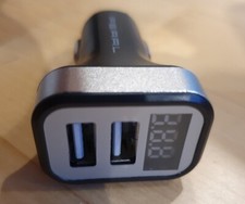 reVolt KfzVoltmeter Kfz USB Ladegerät mit Spannungsanzeige PX8859 blaues Display