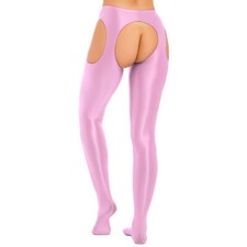 Damen Strumpfhosen Glatt Lycraleggings Hohe Taille Dessous Fettig Hosen Sexy