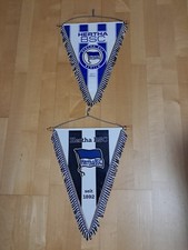 Hertha Bsc Berlin Wimpel Blau Weiss Gestreift 38,5cm Lang 31cm Breit Neuwertig