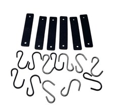 Kleiderhaken Garderobenhaken Fleischerhaken Leder Schwarz  6X  12,5 x 2,5 cm