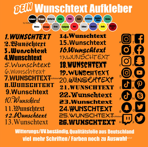 10cm wunschtext aufkleber auto - 10cm,