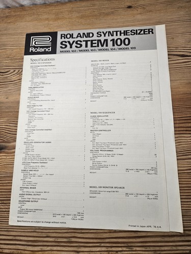 Vintage roland system - vintage, 100