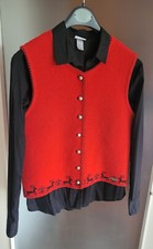 rote Trachtenweste mit schwarzer Bluse Gr. 42/40