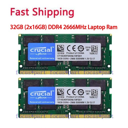 Crucial 32gb - 32gb, (2x16gb)