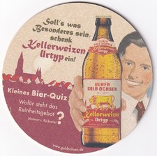 Bierdeckel GOLD OCHSEN Kellerweizen Urtyp- Kleines Bierquiz