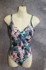 SCHWIMMANZUG BADEANZUG GRÖSSE 36 D BUNTER BLUMENMUSTER PROTHESEN TASCHEN CYELL