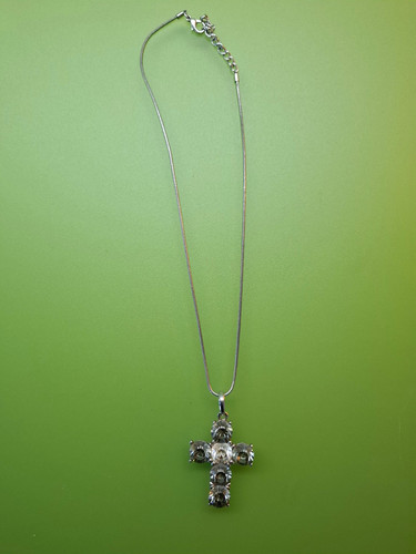 Strasskreuz mit kette - strasskreuz,