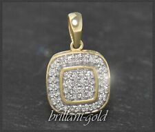 Anhänger mit 0,45ct Diamanten, Damen Gleiter, 10K (10 Karat) Gelbgold, Weißgold