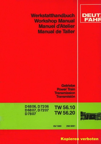 Werkstatt handbuch deutz fahr - werkstatt-handbuch, deutz-fahr