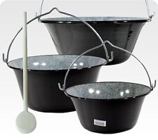 20l, 25l, 30l, 40l, 50 Liter Gulaschkessel emailliert + Holzlöffel + 5 Rezepte!