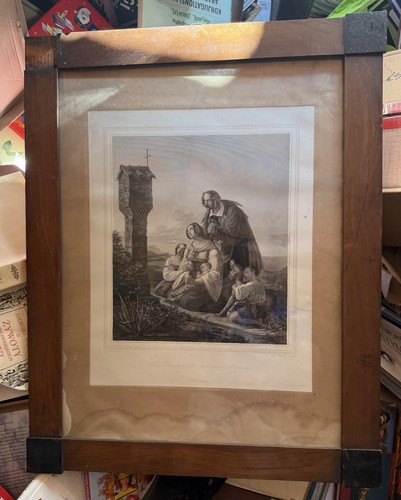 Tiroler familie antiker stich - familie,