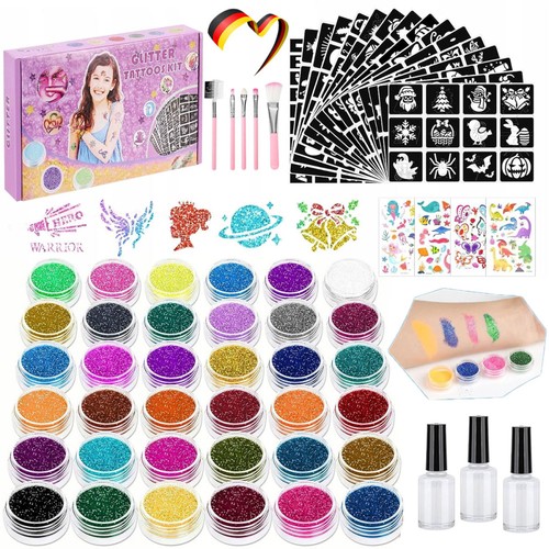 Glitzer tattoo set kinder - glitzer,