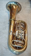 Tuba gebraucht mit Gig Bag, B-Tuba, 3 Ventile, 4/4 Größe "Reisser Spezial", 1965