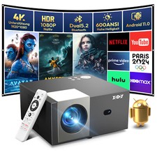 LED Projektor WiFi Android 4K USB HDMI Beamer UHD Heimkino Airplay 20000 lumen