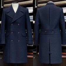 Kaschmir Herren Mantel Doppelbrüstig Langer Mantel Business Wolle Overcoat