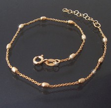 Fußkette Kette 925er Silber Gold Länge 24-27cm Schmuck Fuß Fußschmuck 14512G-27