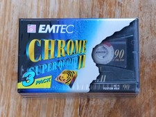 3x EMTEC Chrome Super Quality II 90 von ca. 1997, Made in EU, OVP im 3' Pack
