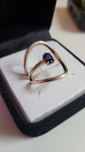 Silber ring 925 saphir damen - silber,