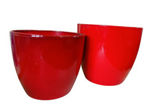 Scheurich Blumentopf 2er Set rot Wasserdicht Keramik Pflanzkübel Made in Germany