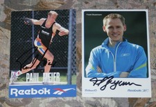 Paul Meier und Frank Busemann, orginal signiert, Top Autogrammkarten