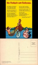 Ansichtskarte  Scherzkarte Die Fischerin vom Bodensee. Männer als Nixen 1978