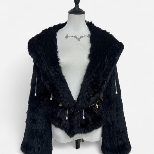 Damen schwarze echtfelljacke - damen,