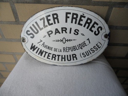 Emailleschild sulzer - emailleschild, v