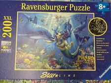 Puzzle Meerjungfrau + Delphin, Nachtleuchtend, 200 Teile