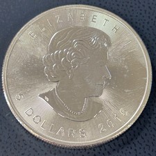 1x Oz Silber 999 Maple Leaf 2015 Canada 31,1 g 5 Dollar Elizabeth II #2785-2794