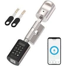 VisorTech Elektronischer Tür-Schließzylinder mit PIN-Code, 2 Schlüsseln & App