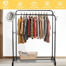 Tragbare Kleiderstange Doppelstangen Kleiderständer Garderobenständer aus Metall