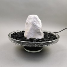 Zimmerbrunnen Tunis, Marmor oder Regenbogenstein in Glasschale, inkl. Pumpe