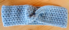 Damen  Stirnband gehäkelt, hellblau  Handarbeit, NEU