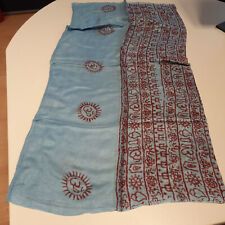 Halstuch Benares Lunghi Dhoti Pareo Hellblau 90x190 glatte Baumwolle HOCHWERTIG